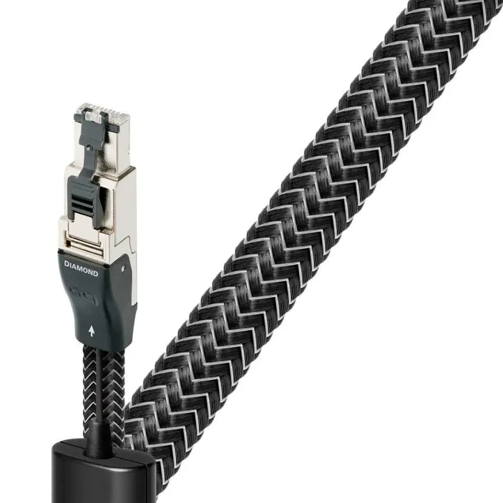 Ethernetkabel mit silber surface conductors, schwarzem und silbernem Geflecht, RJ45