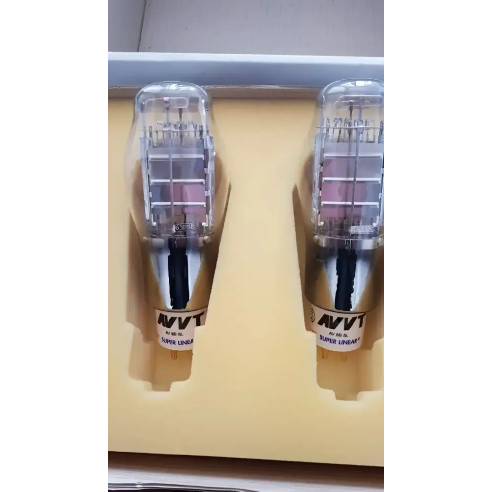 Vintage-style vacuum tubes in protective packaging for Ayon AV-8B Tube Röhre by Alesa Vaic