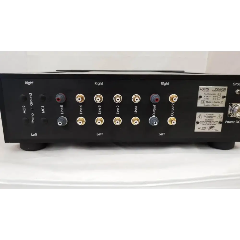 Black audio Preamplifier Ayon Polaris Line HTE mit RCA Eingängen für besten Klang
