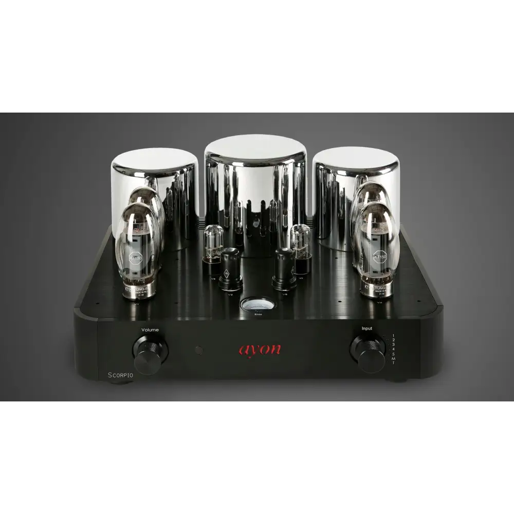 Blackes Röhrenverstärkergehäuse mit Chrombedeckung für AYON Scorpio II mit KT77 Demogerät