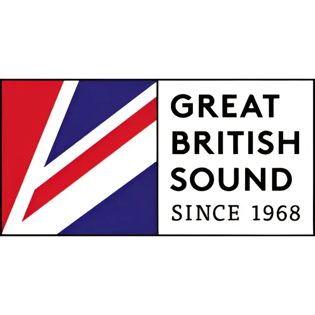 Logo mit Union Jack und Text Great British Sound seit 1968 für Cambridge Audio CXC V2