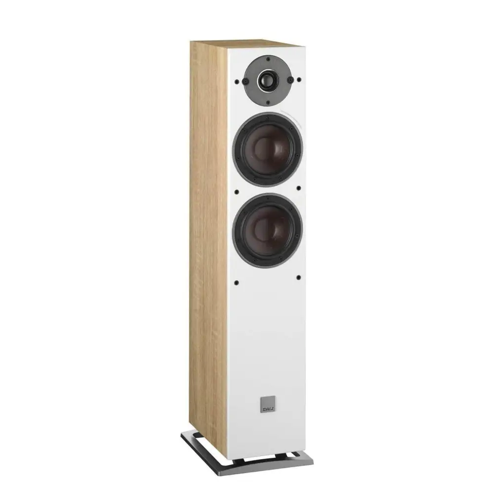 White und helles Holz Standlautsprecher Dali Oberon 5 mit internen Querstreben verstärktem gehäuse
