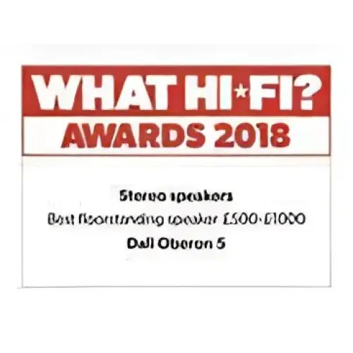 Auszeichnung für Dali Oberon 5 Lautsprecher mit intern verstärkten, gehäuseresonanzen gewappneten Gehäusen