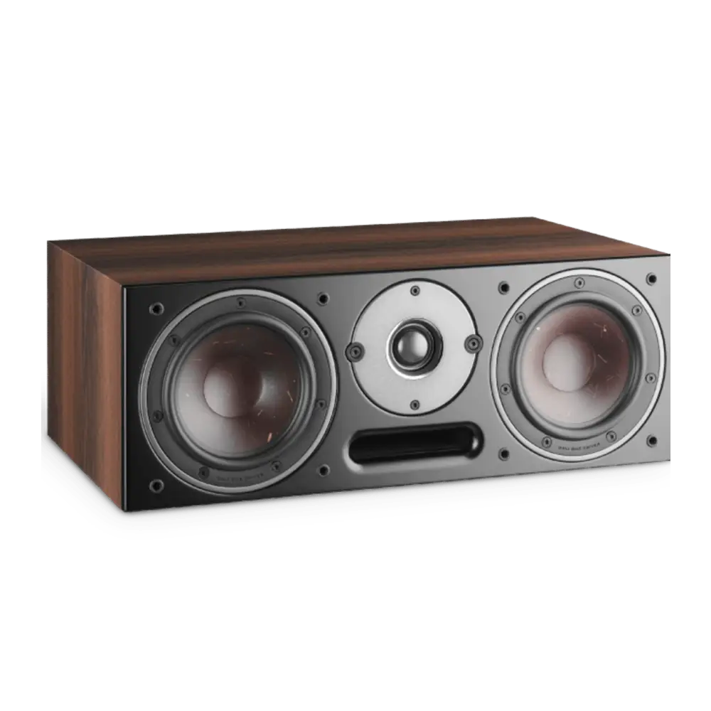 Brown und silberner Dali Oberon Vokal Centerlautsprecher für ein vollständiges Heim-Audio