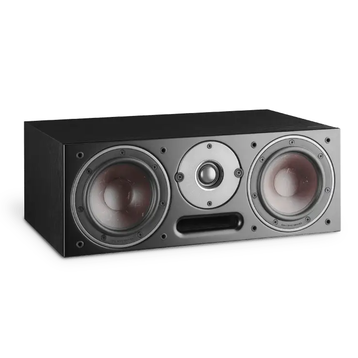 Dali Oberon Vokal Centerlautsprecher mit schwarzem Gehäuse, drei Treibern und Frontport