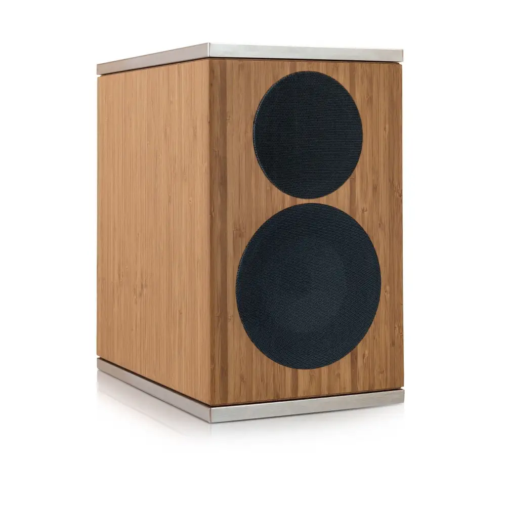 Holzlautsprecher Doacoustic 201 ALU neu mit schwarzen Gittern und Metallrahmen