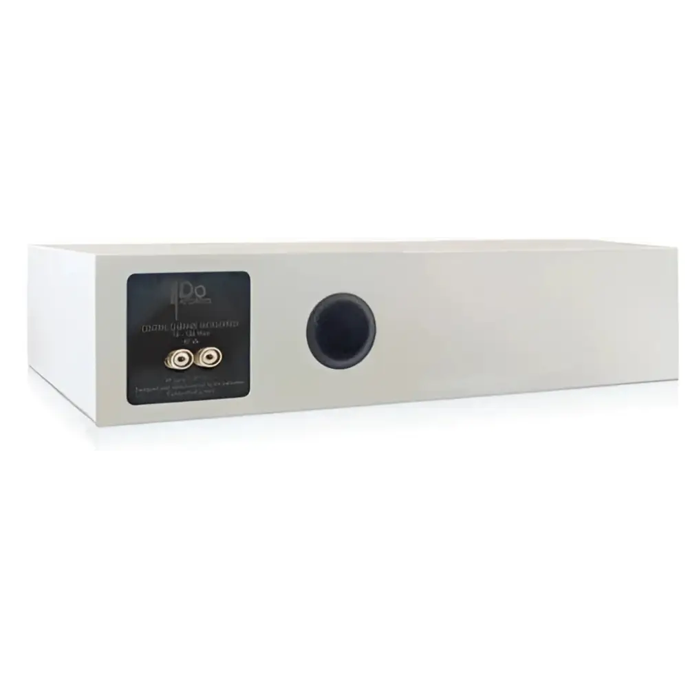 Rückseite des Doacoustics Centerspeaker Central Channel mit input terminals und Bassport, weltklasse klang kombiniert
