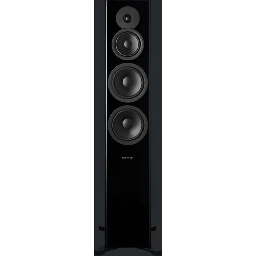 Schwarzer Dynaudio Evoke 50 Paar Lautsprecher mit vier Drivers und dediziertem Mitteltöner