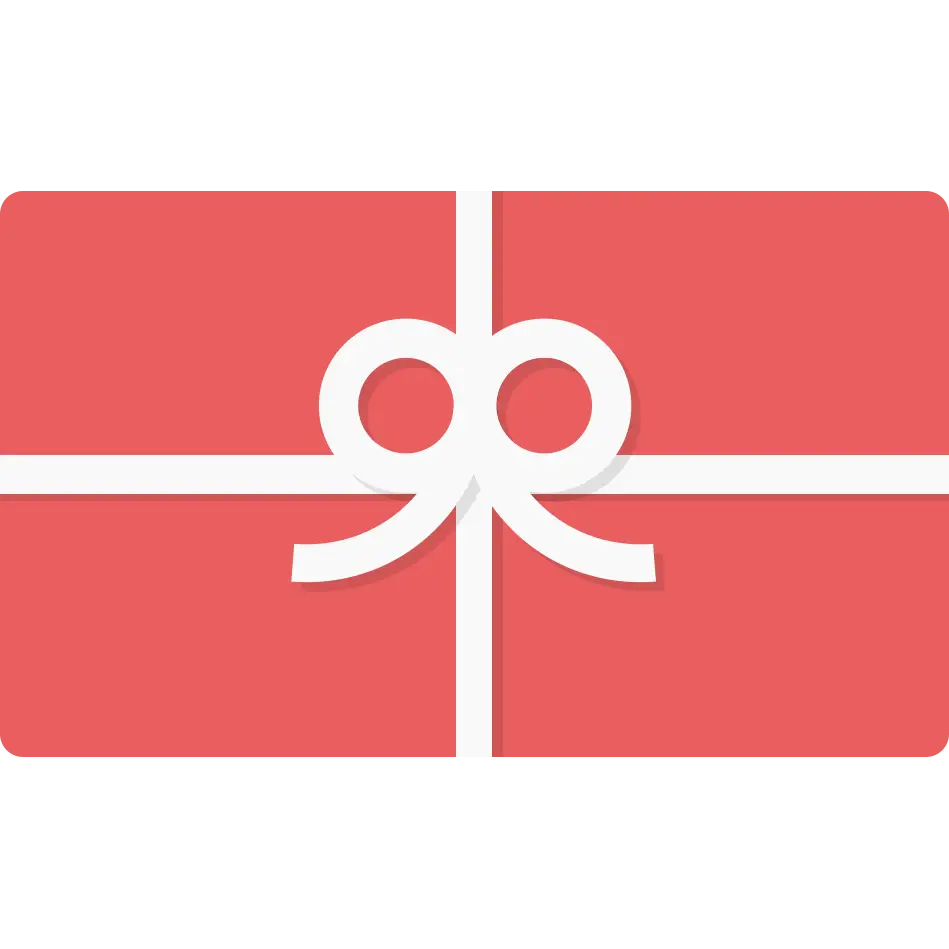 Bild eines roten Geschenkgutscheins mit weißer Schleife, ideal zum Verschenken, email ausgeliefert