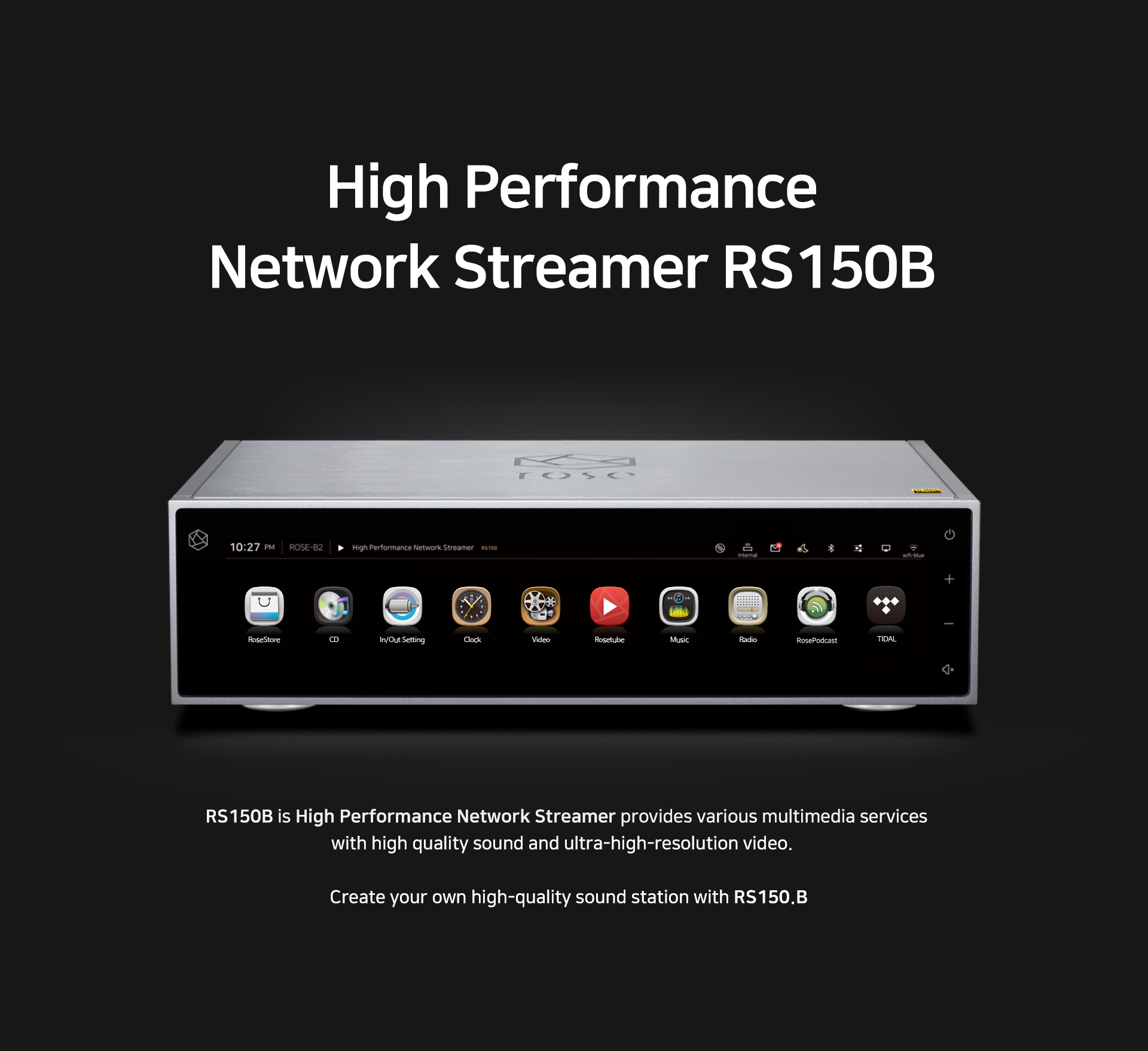 Hifiteam Czesany GmbH - home entertainment for you - Verstärker & Netzwerkplayer silber Hifi Rose RS 150B Netzwerkplayer + DAC SCHAUFENSTERGERÄT