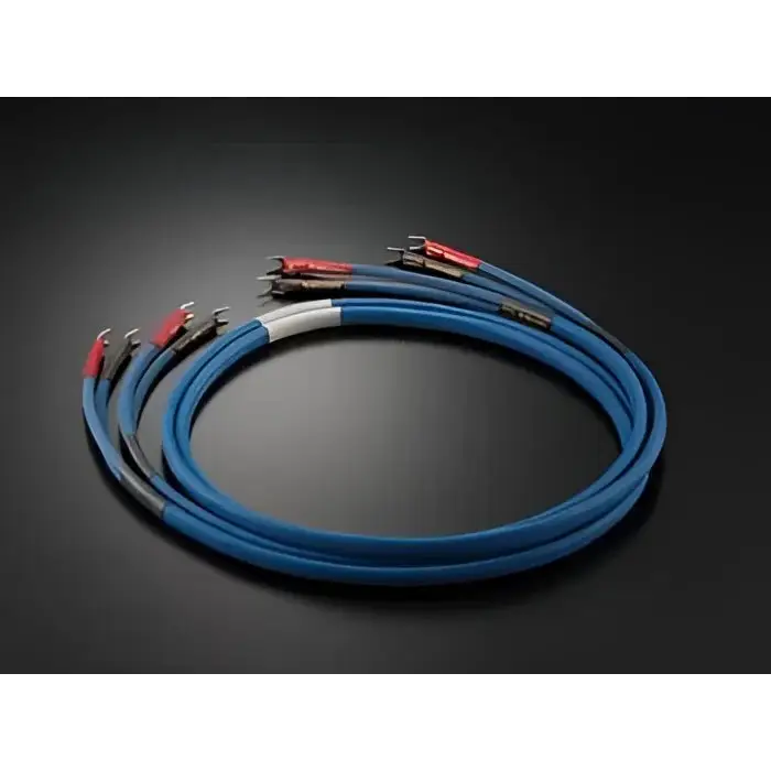 Coiled blaue Hijiri HCS-25R 2,5m Audio Kabel mit Gabelstecker für hohe Leistung