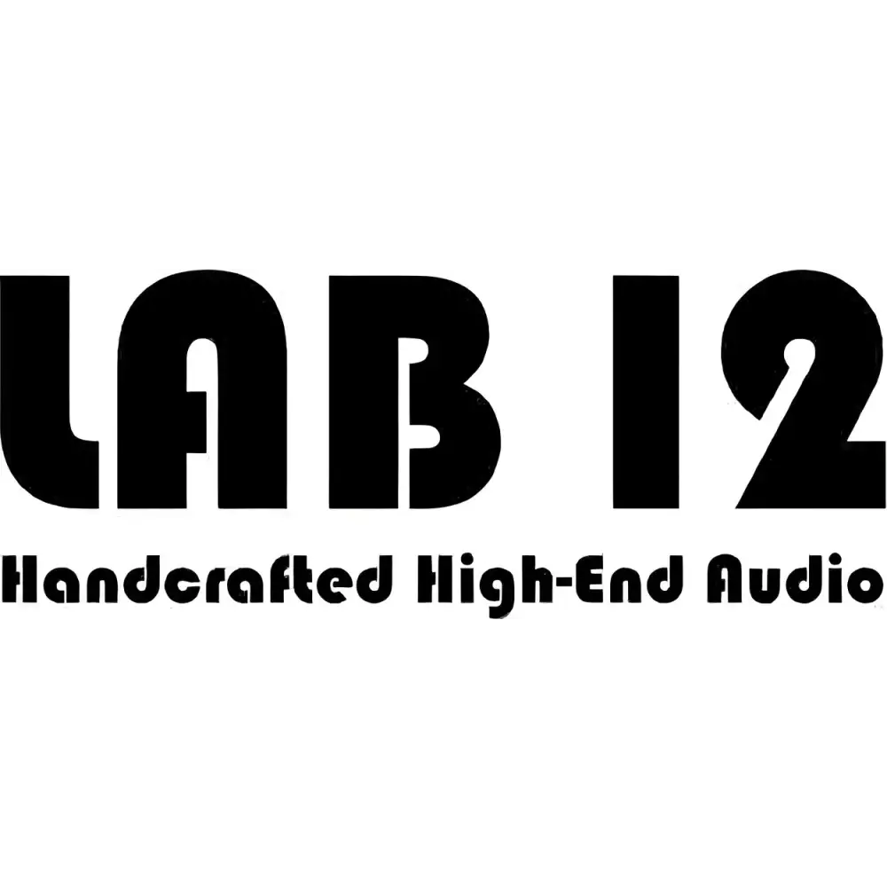 Schwarz-Weiß-Logo für LAB 12 Handcrafted High-End Audio zur Verbesserung der Stromversorgung Ihres Systems
