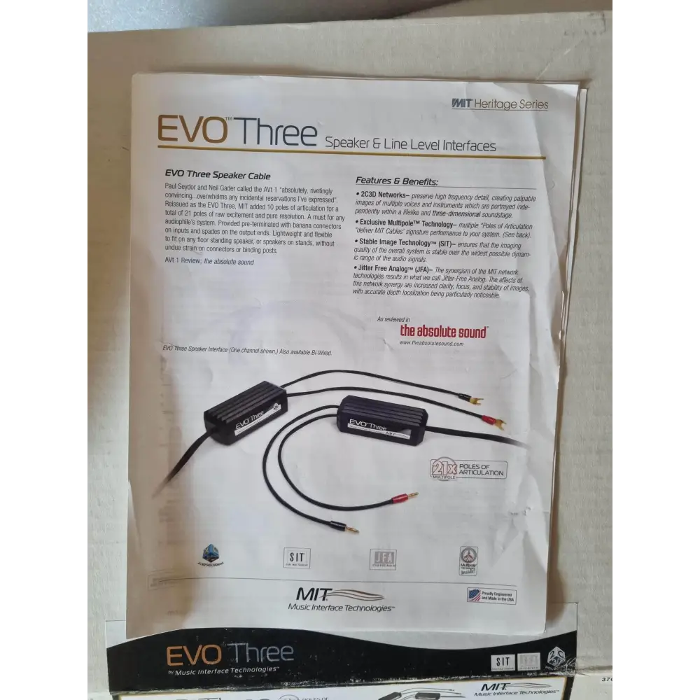 MIT Cables Lautsprecherkabel M.I.T Cables Evo Three Lautsprecher Kabel Paar 3,65 Meter