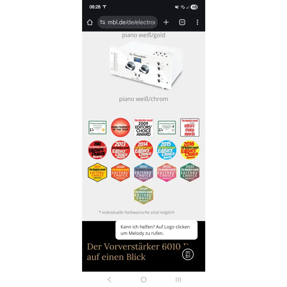 MBL Vorstufe MBL 6010D Vorstufe Piano Schwarz/Gold mit Phono Demogerät