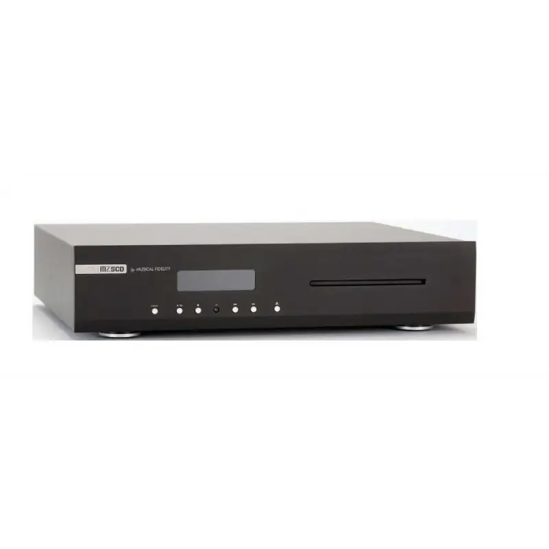 Schwarzer CD-Player M2scd von Musical Fidelity mit Frontladefach und Digitalanzeige