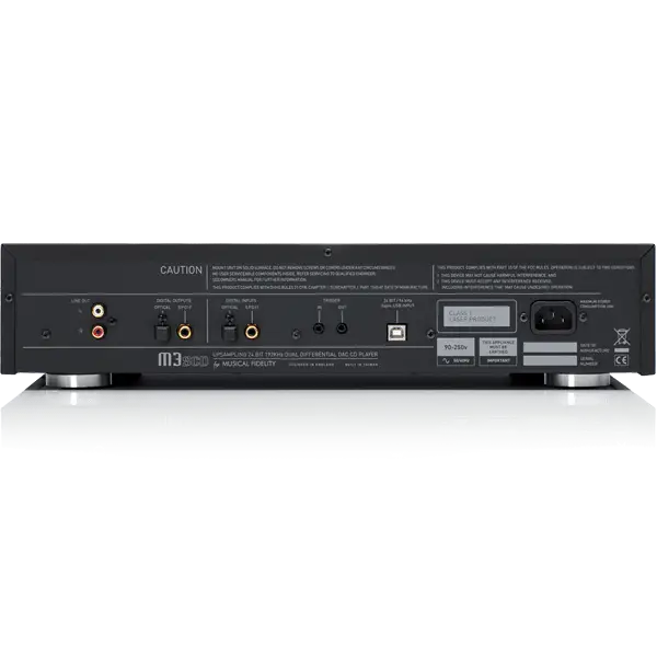 Rückseite des Musical Fidelity M3 S CD Players mit DAC mit optischem und asynchronous USB