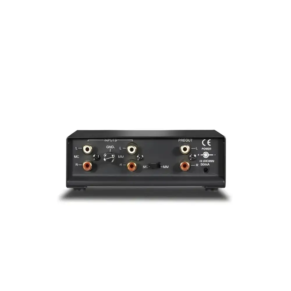 NAD PP2E Black Audio Preamplifier mit RCA Anschlüssen, klangoptimierte Bauteile