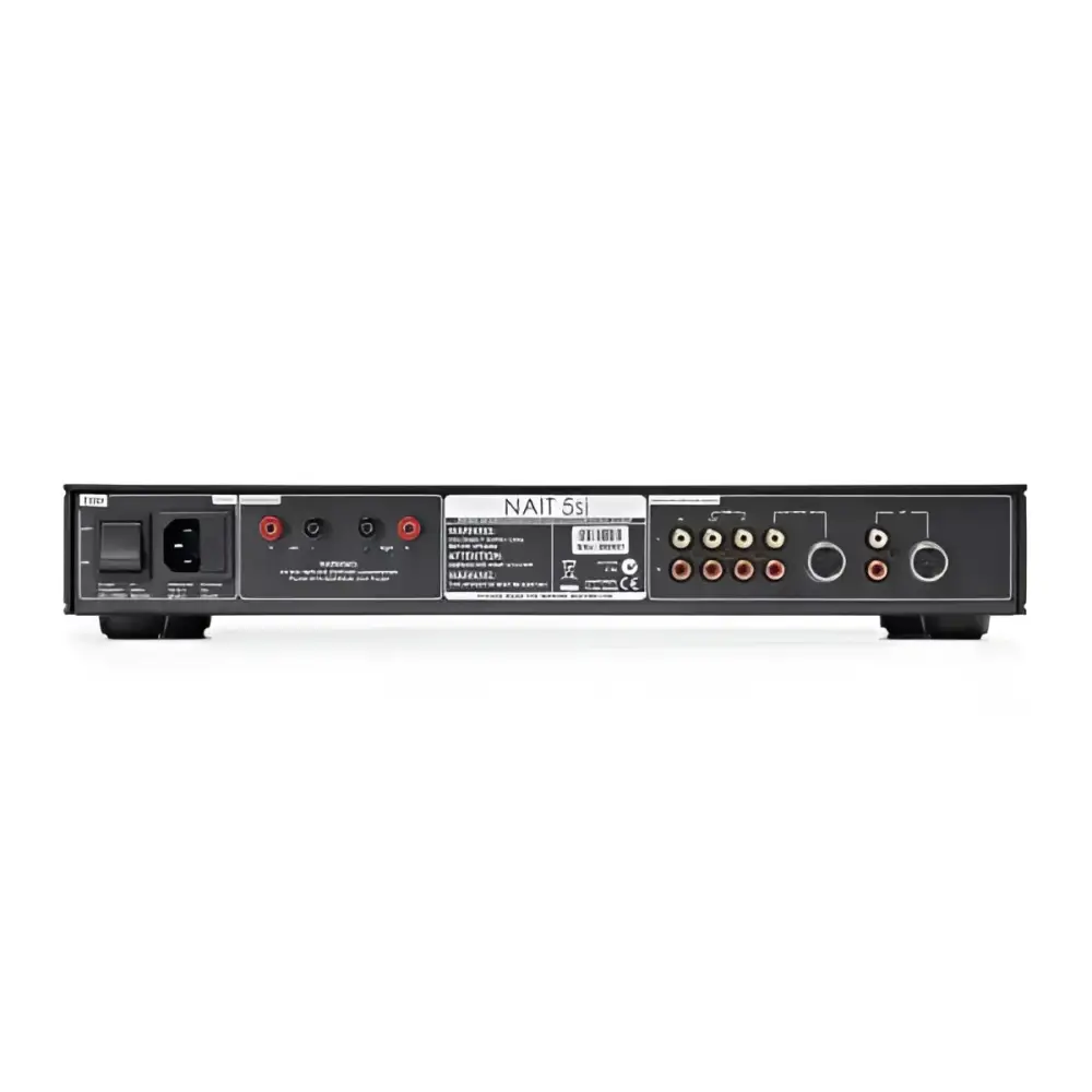 Rückseite des NAIM Nait 5si Hifi-Verstärkers mit Anschlüssen für bester Klang