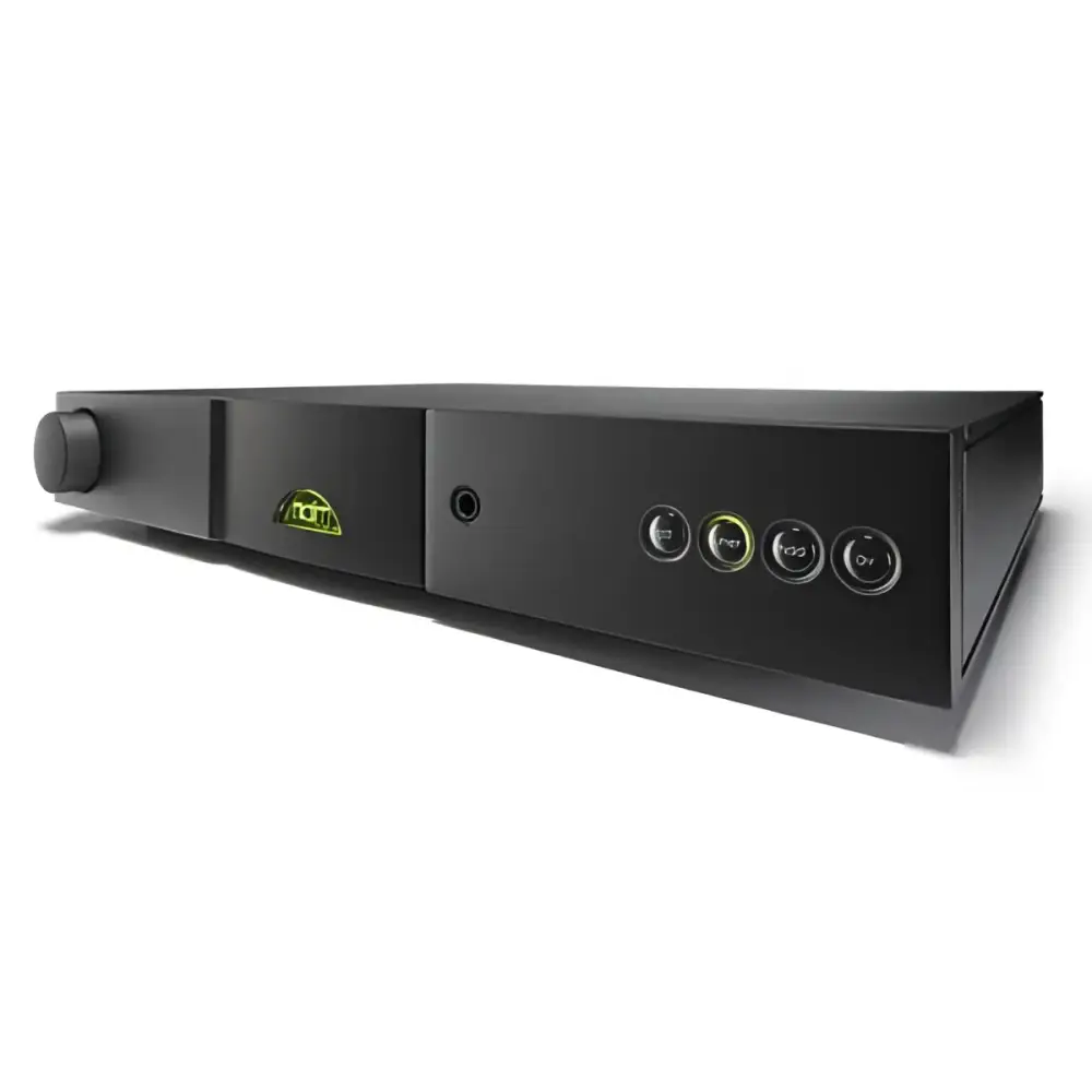 Schwarzer NAIM Nait 5si Hifi-Component mit Volume, Kopfhöreranschluss und beleuchteten Tasten