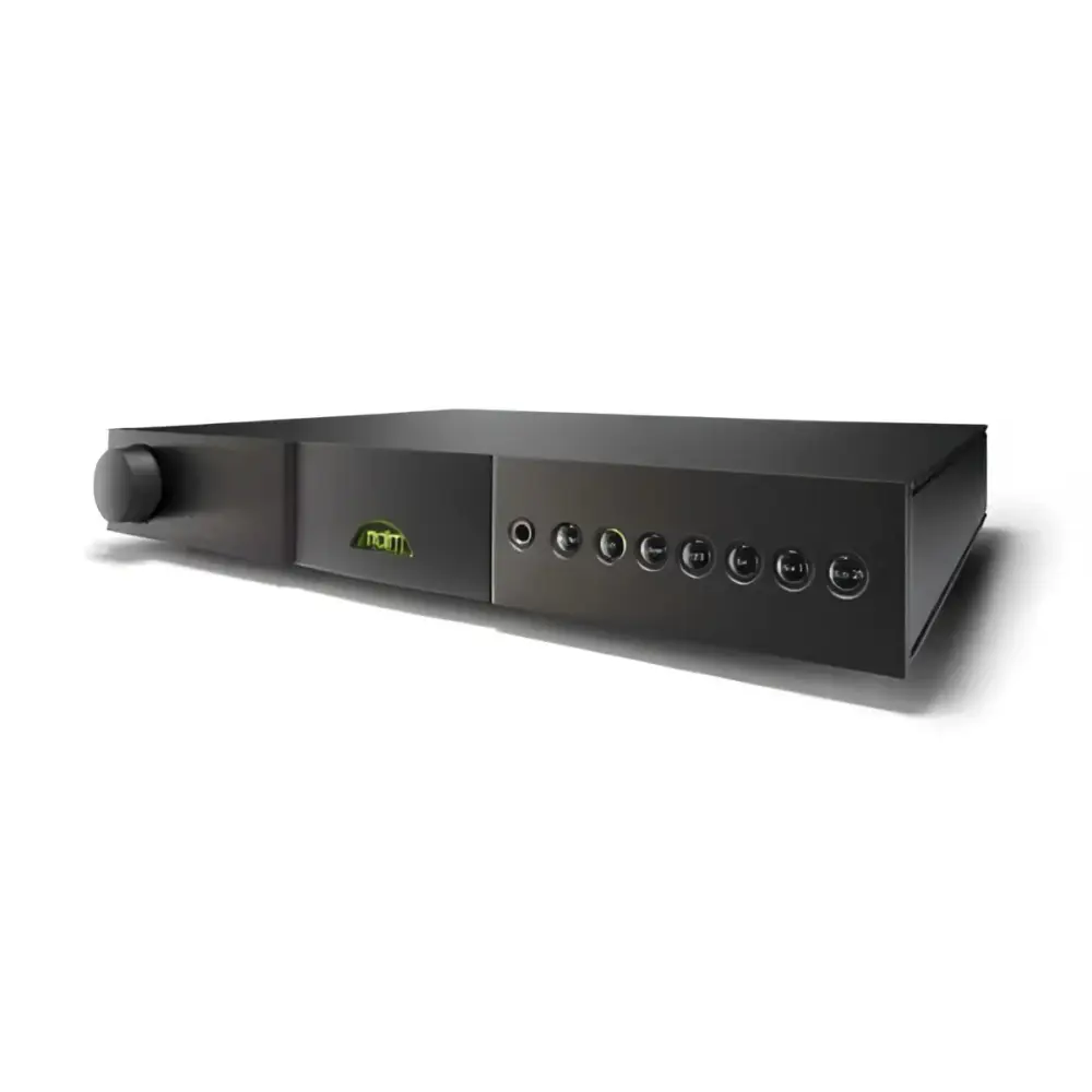 Black stereo receiver Naim Nait XS3 Demogerät mit volume knob und input jacks, bester klang