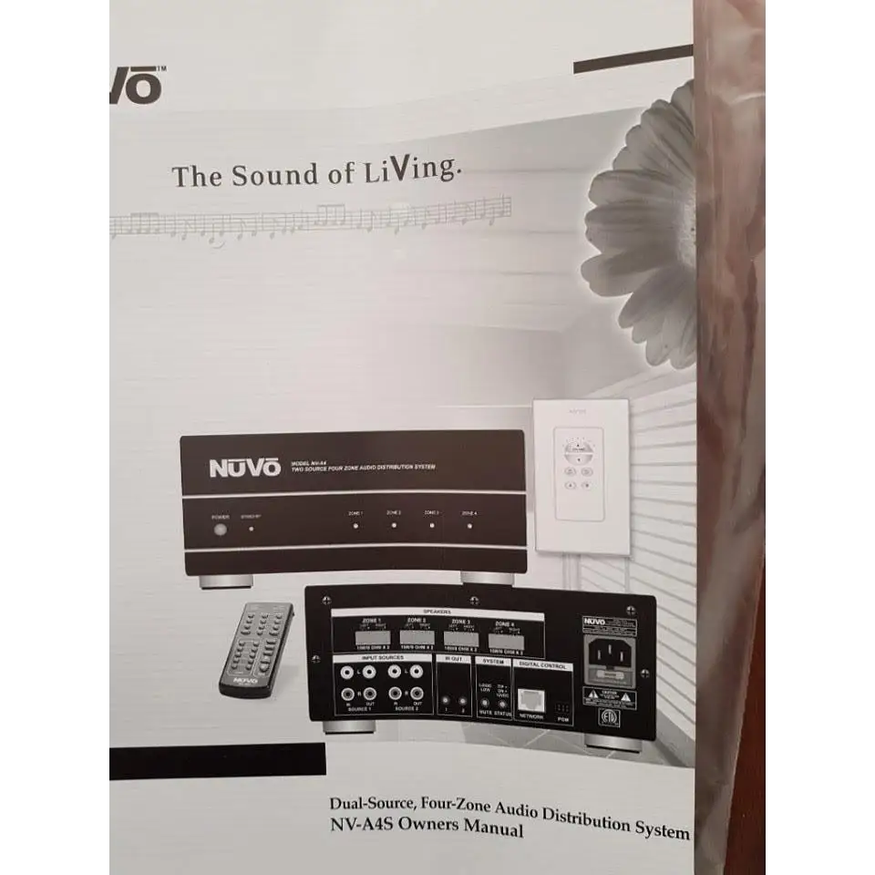 Nuvo NV-A4 Multiroomset komplett mit eingebauten Verstärkern für besten Klang, Hifi