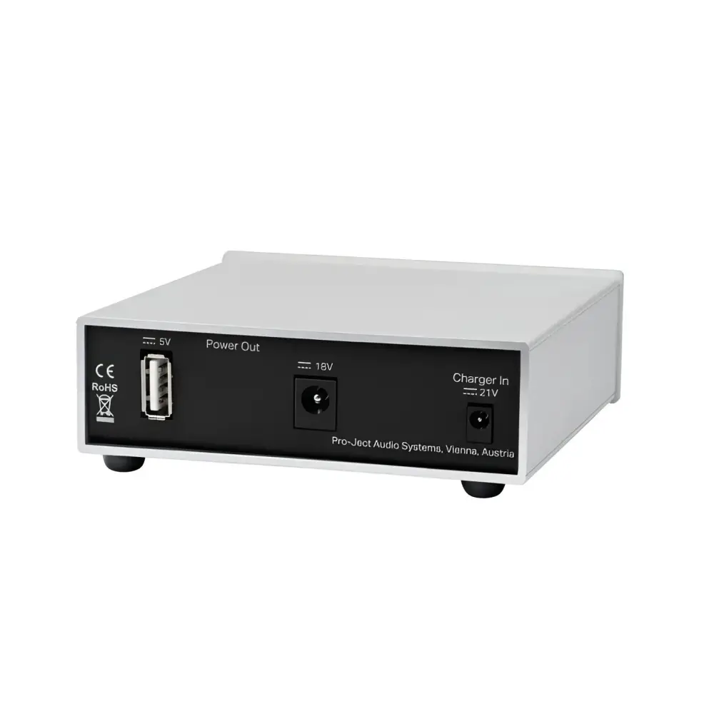 Silbernes rechteckiges Netzteil für Pro-Ject Accu Box S2, kompatibel mit Pro-Ject Phono Box
