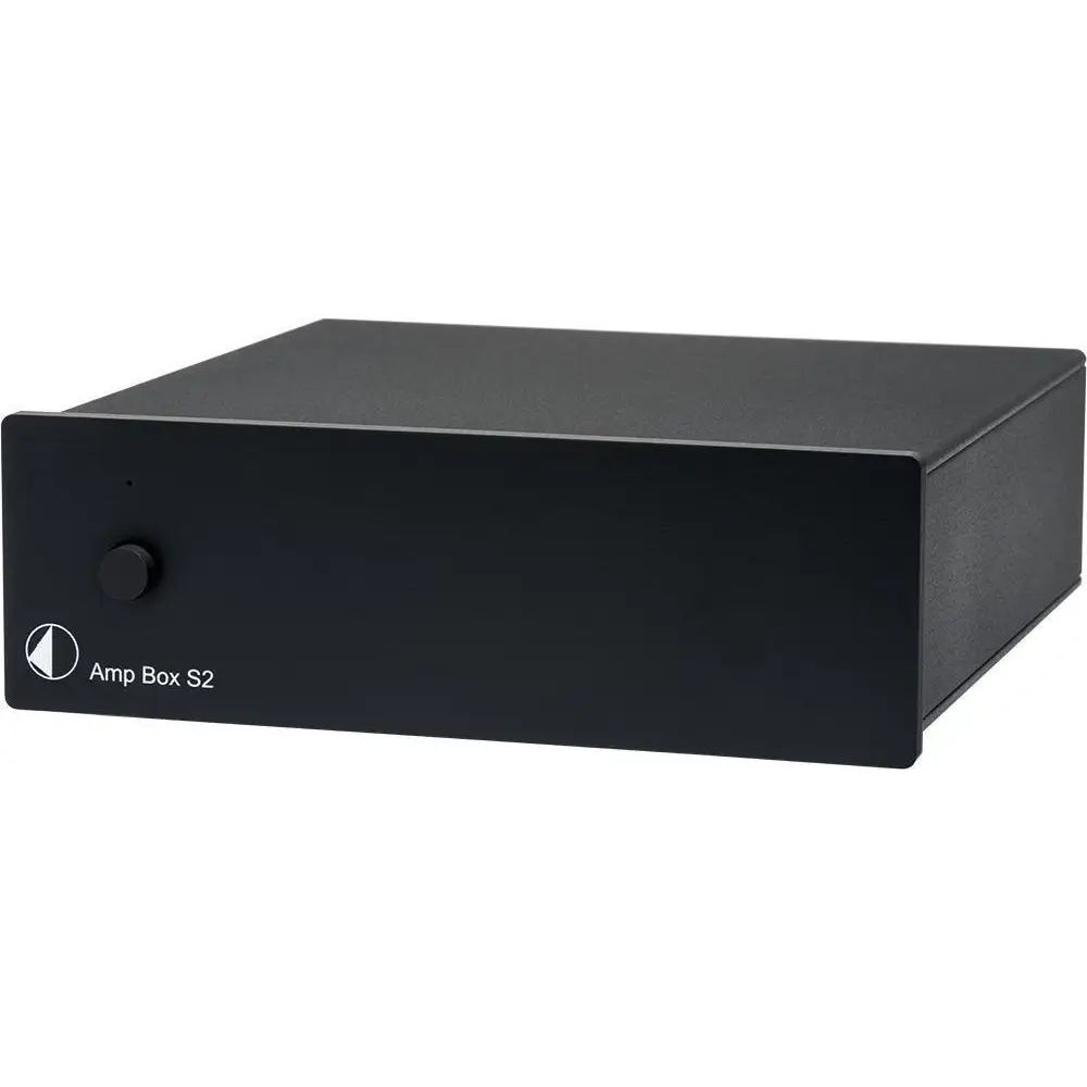 Schwarzer Pro-Ject Amp Box S2 Stereoanlage mit Volume Knopf, bester Klang, gratisversand