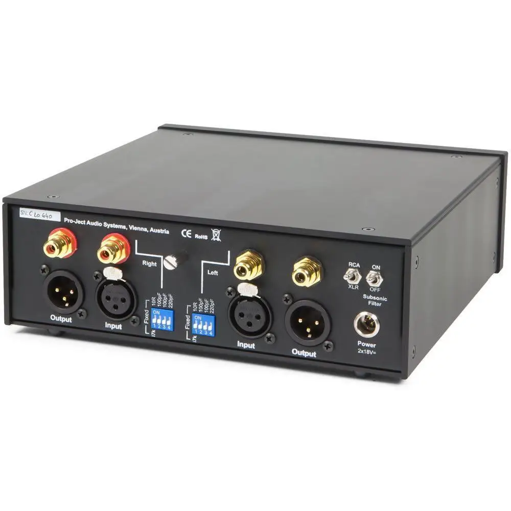 Black Pro-ject Phonobox RS mit RCA, XLR, Dual Mono Design und Rein Passive RIAA