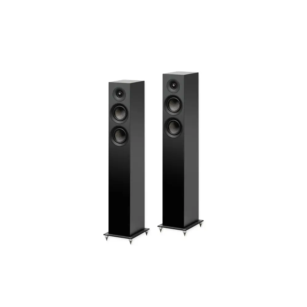 Pro-ject speaker box 10 e carbon standlautsprecher in schwarz mit glänzender oberfläche und 2-wege bassreflex für natürliche bühne