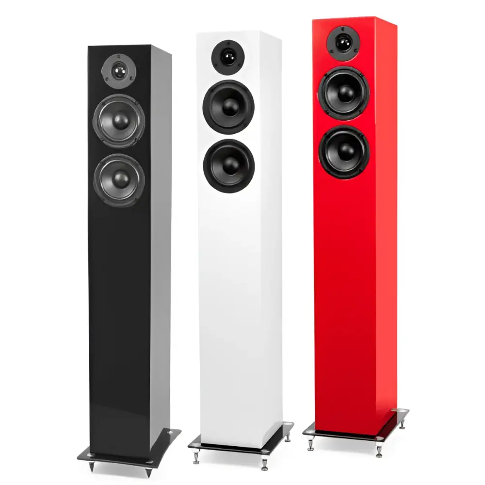 Hochklassige Klangqualität mit speaker box10 in Schwarz, Weiß und Rot für beste Stereoanlage