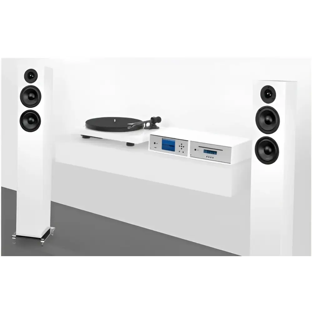 Weiße Hifi Stereoanlage mit Speaker Box10, hochwertiger Klangqualität, gratisversand