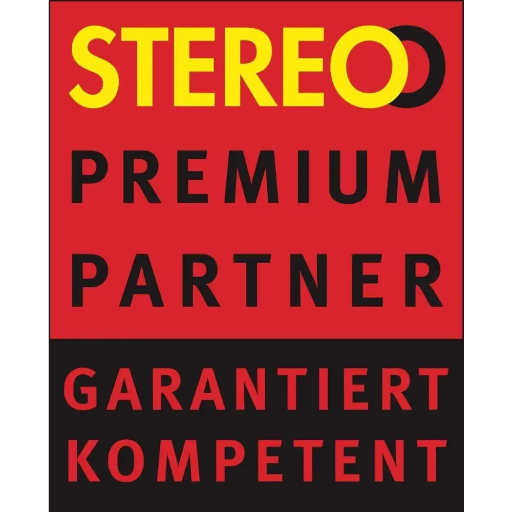 Buntes zweifarbiges Schild für The Dectet Power Center bei PS-AUDIO Dectet