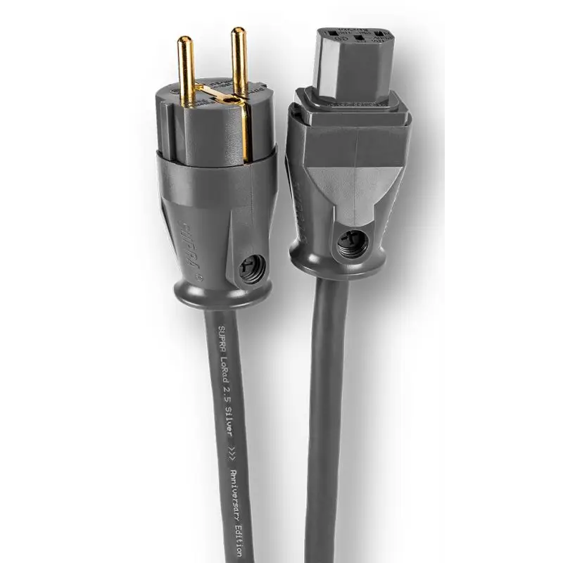 Supra ZUBEHÖR zur KLANG- und BILDOPTIMIERUNG mit Netzkabel 1,0 Meter SET Supra LoRad MD06-EU/SP/SPC Silver Edition Netzleiste + Supra LoRad 2.5 SPC Netzkabel 1,5m SET