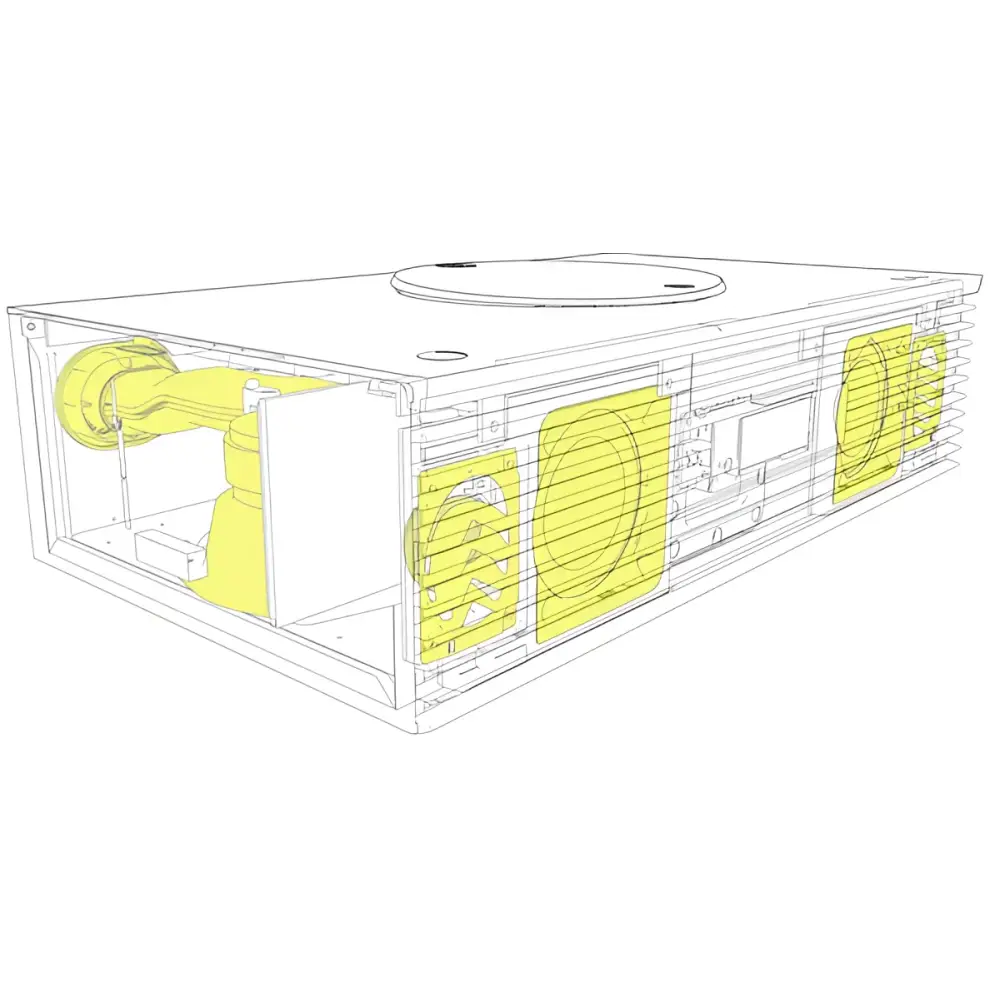 Transparente Drahtgitterdiagramm des Projektors mit internen Komponenten für Technics SC-C70MK2
