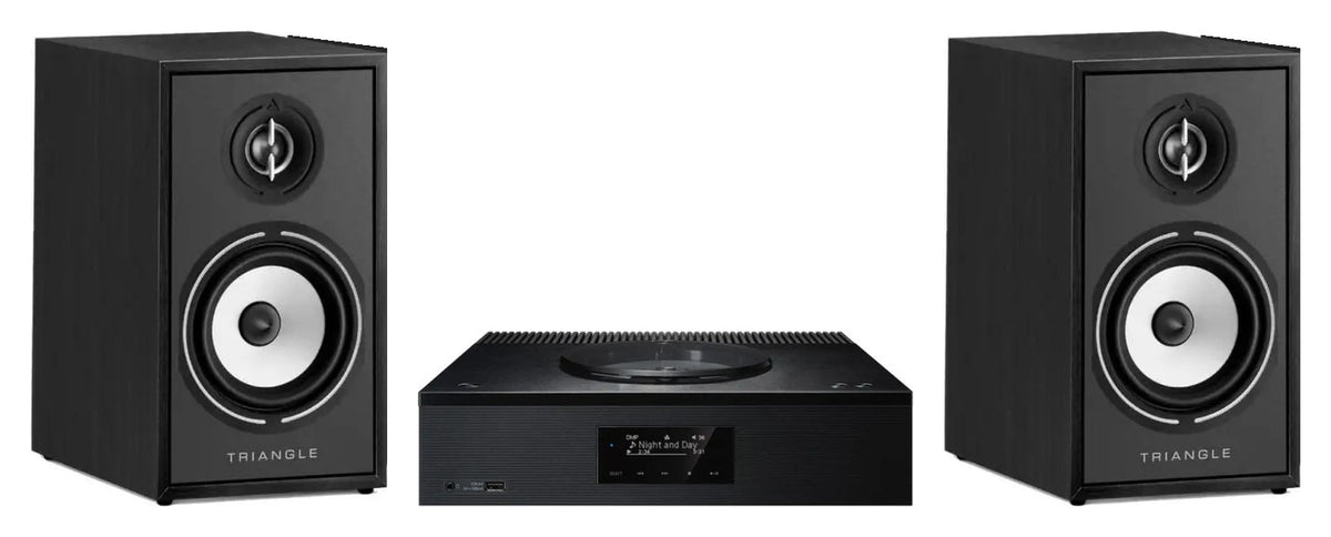 Technics SA-C600 in Schwarz mit zwei Triangle Borea BR02 in Schwarz