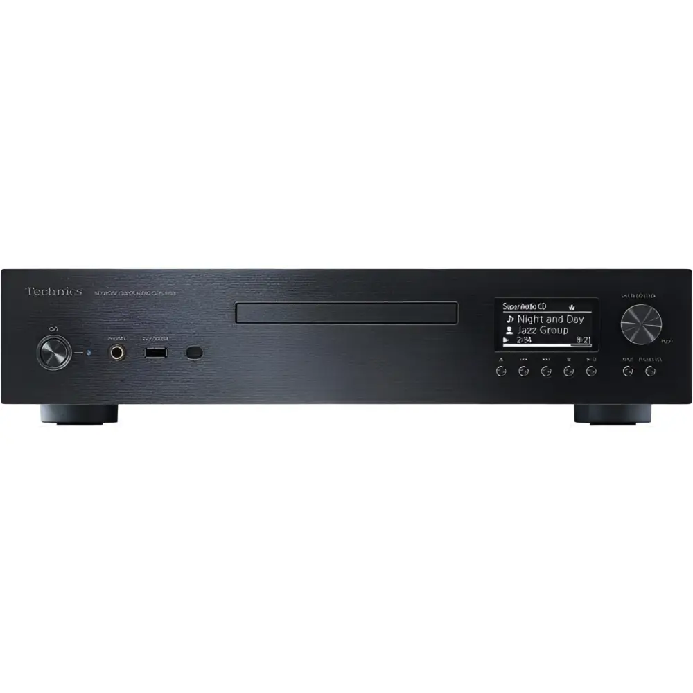 Schwarzer technics sacd sl-g700 netzwerk audio player mit stereo line out und digitalem display in schöner zustand jahre jung