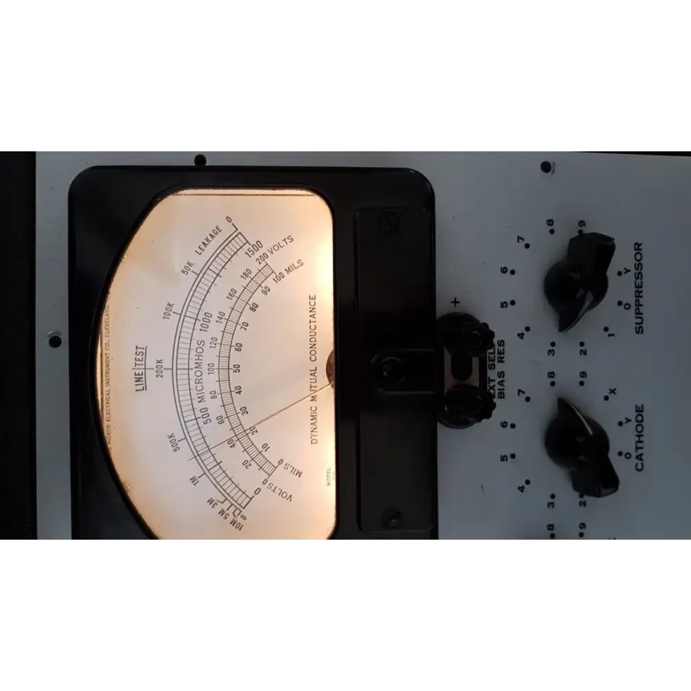 Vintage vacuum tube tester with analog meter and controls for Telefunken ECC-803s NOS Pair