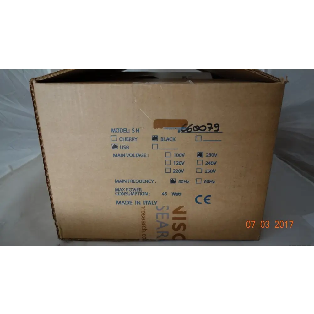 Kartonschachtel mit Produktdetails und Seriennummer für Unison Research SH Kopfhörerverstärker, perfekte entwicklung bester verstärker