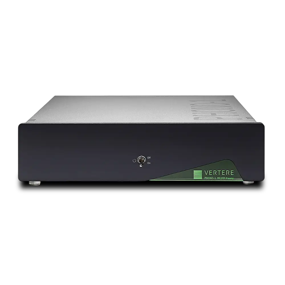 Schwarzer und silberner vertere phcng-3 10gms preamp mit schaltfläche vorne ideal für highend hifi bester klang