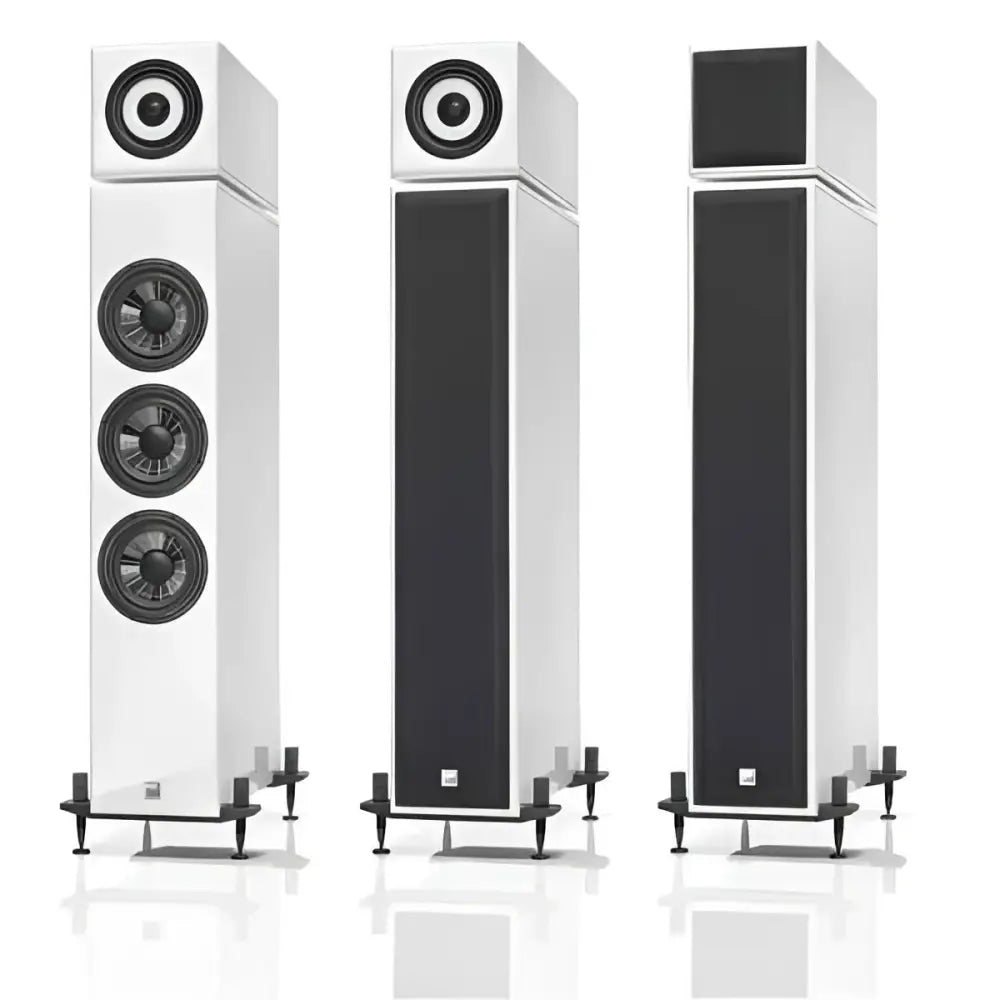 Vienna Acoustics Liszt Imperial Serie Paarpreis mit weißen Tower-Lautsprechern, Midrange und Bass
