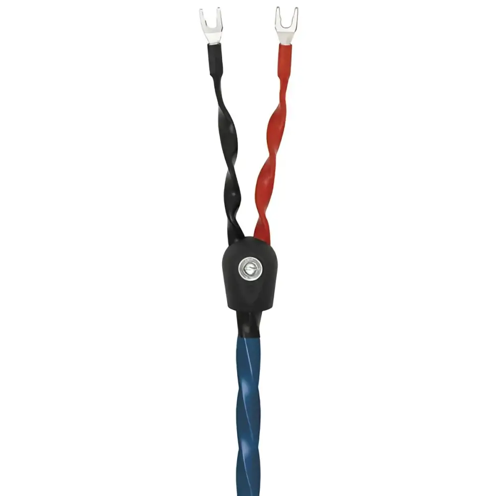 Schwarzes und rotes gedrehtes Lautsprecherkabel mit Spade Connectors für Wireworld Oasis 7