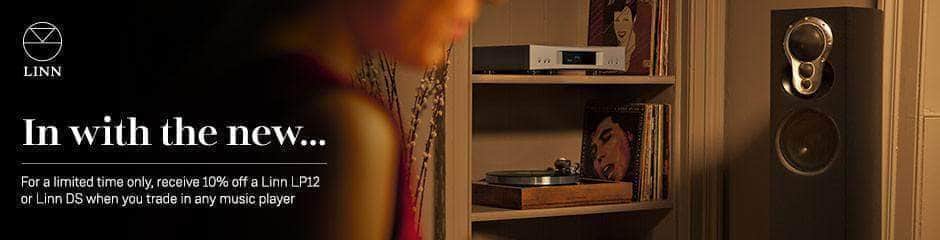 Promotionsbanner für Linn Audio mit Trade-in Rabatt beim Akurate DSM kaufen, funktioniert denkbar