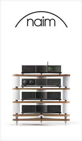 Hochwertiges Hifi-System auf Holz-Metall-Regal, bester Klang, Preise reduzieren, naim reduziert