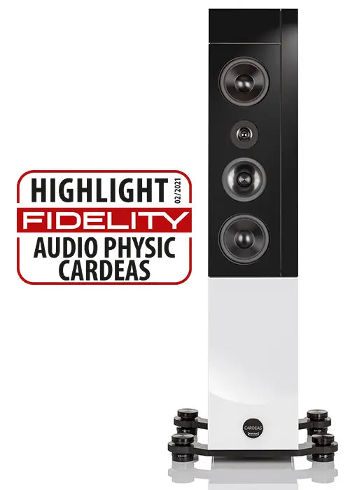Hochwertiger Audio Physic Cardeas Referenzlautsprecher mit mehreren Treibern und zweifarbiger Optik