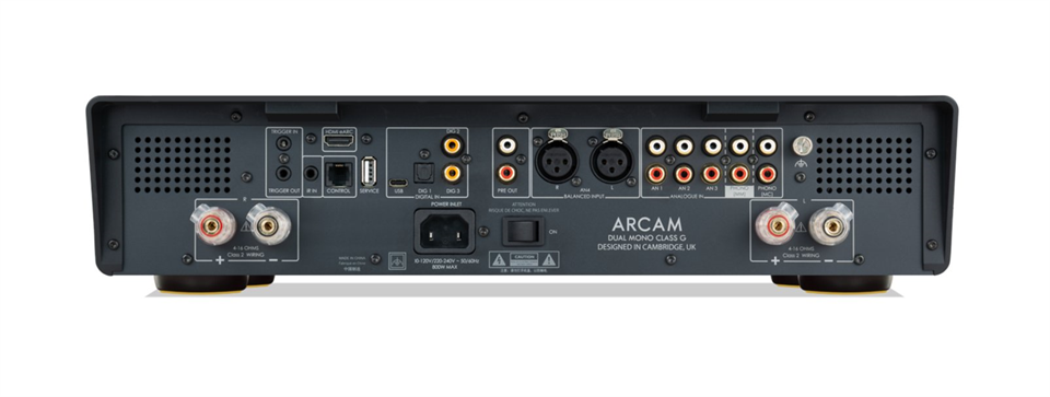 Arcam A50 Signature, Rückseite mit Anschlüssen