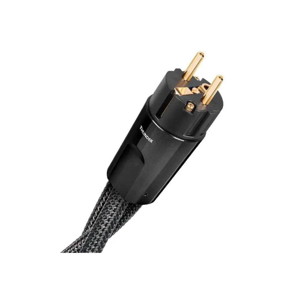 Blackes, geflochtenes Netzkabel mit drei-poligem Stecker für Audioquest Thunder, langlebiges Kupfer