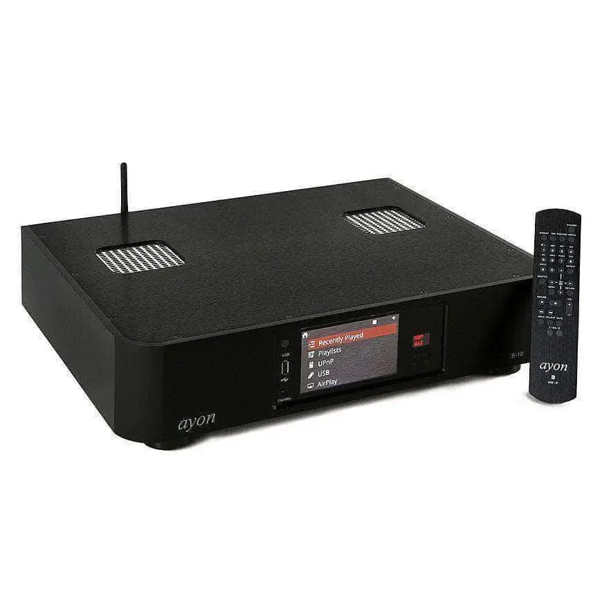 Schwarzer digitaler Audio-Player mit Fernbedienung Ayon Audio S-10 MK-2 ULTIMATE, allerbesten Bauteilen, Tidal integriert