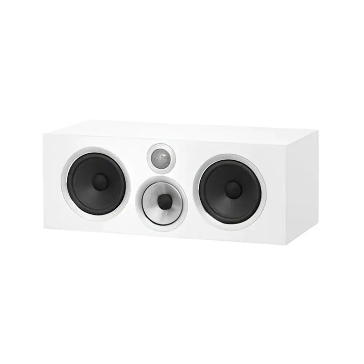 Weiße B&W HTM71 S2 Centerlautsprecher mit fst™ continuum™ membran und mehreren Treibern
