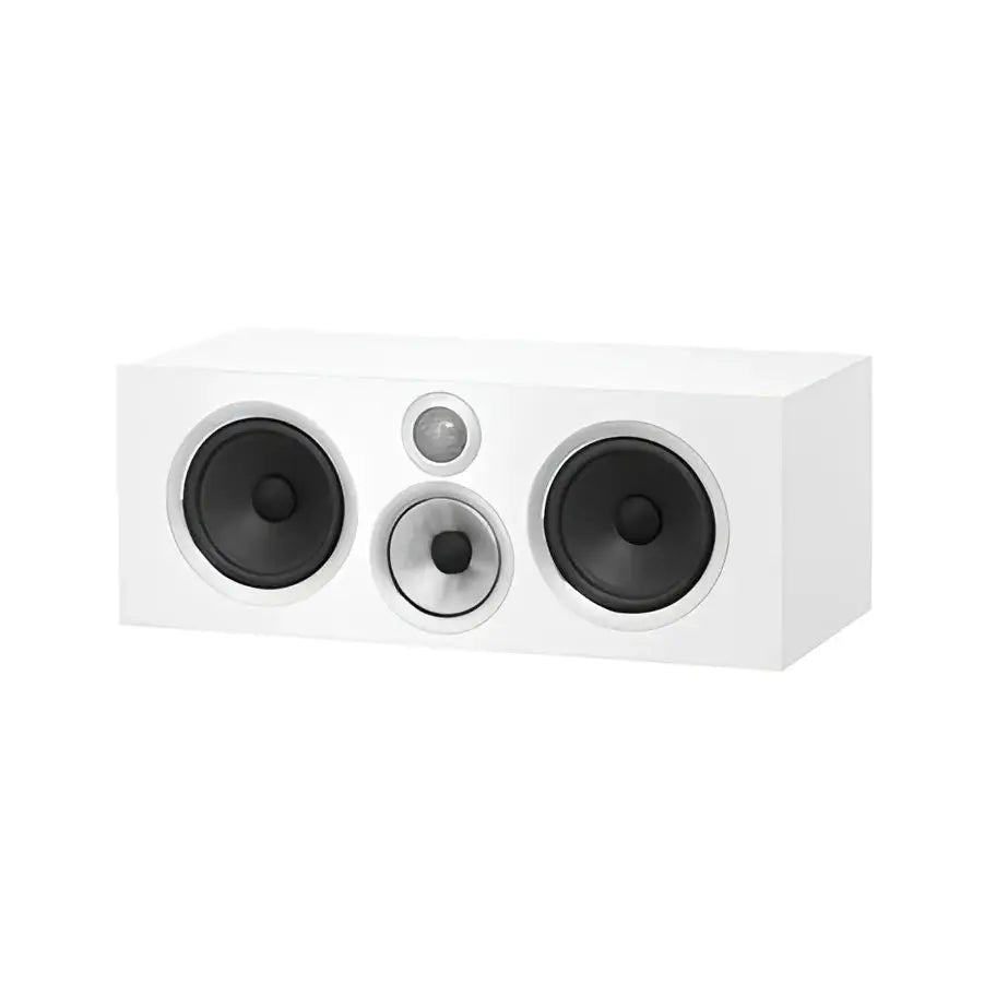 Weiße B&W HTM71 S2 Centerlautsprecher mit fst™ continuum™ membran und mehreren Treibern