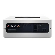 Silberner Bluesound VAULT2 2TB Server mit mehreren Ein- und Ausgängen für platzsparendes MP3 und Musikformate streamen